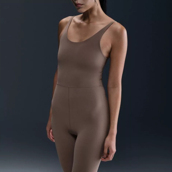Nike Women's Dri-FIT Zenvy 7/8 Bodysuit - Color Taupe - Picture 6 of 8